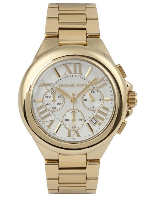 michael kors uhr herren mit steinen gold|michael kors gold tone watch.